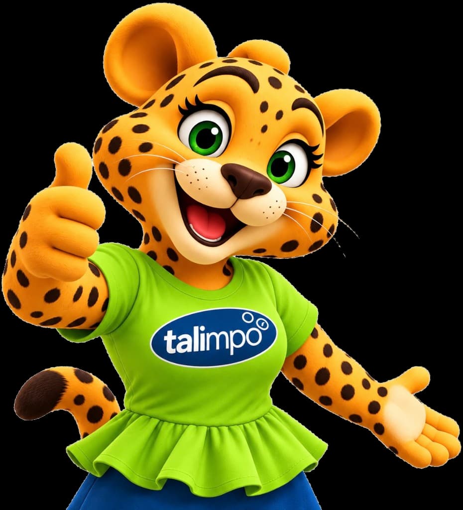 Mascote onça da Talimpo Maraponga dando boas-vindas